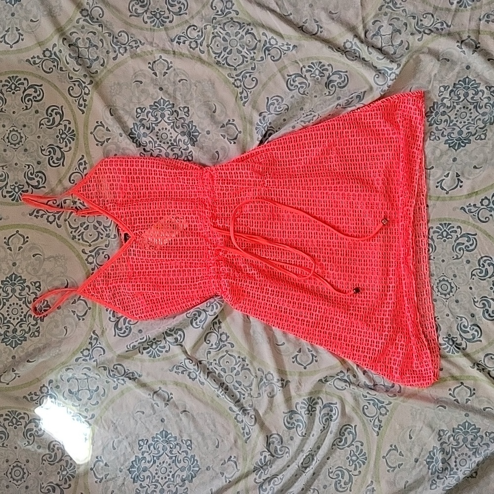 HOTS WING Mesh Beach Cover up,  Medium, Pink